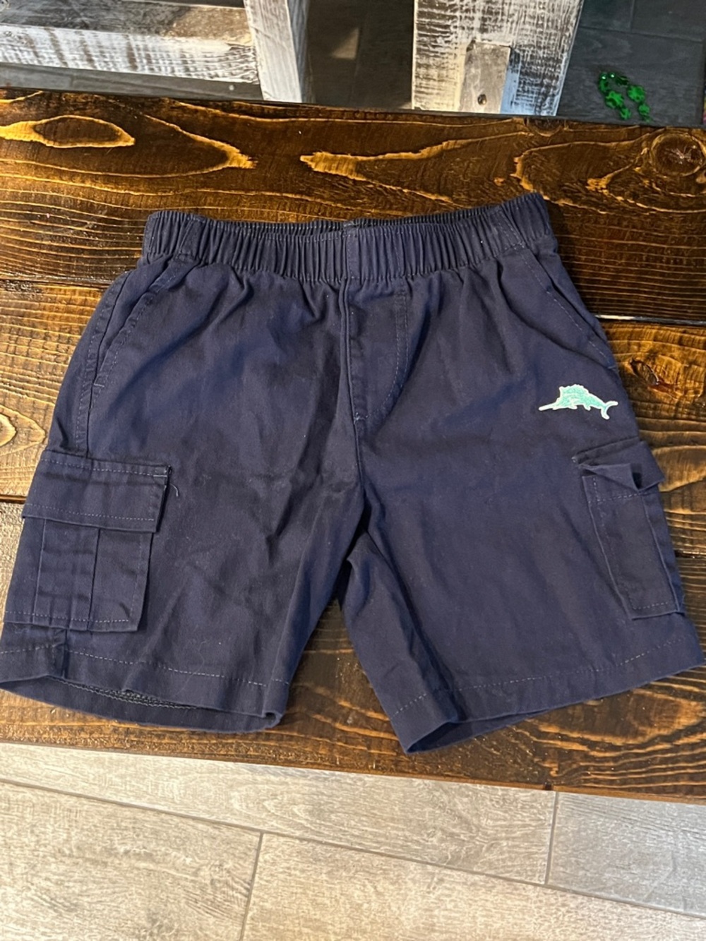 Tommy Bahama Navy Cargo Shorts with Dolphin Logo